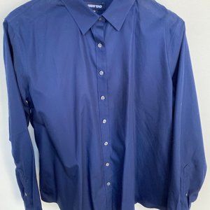 Lands' End No Iron Supima Blue Button Down 16P